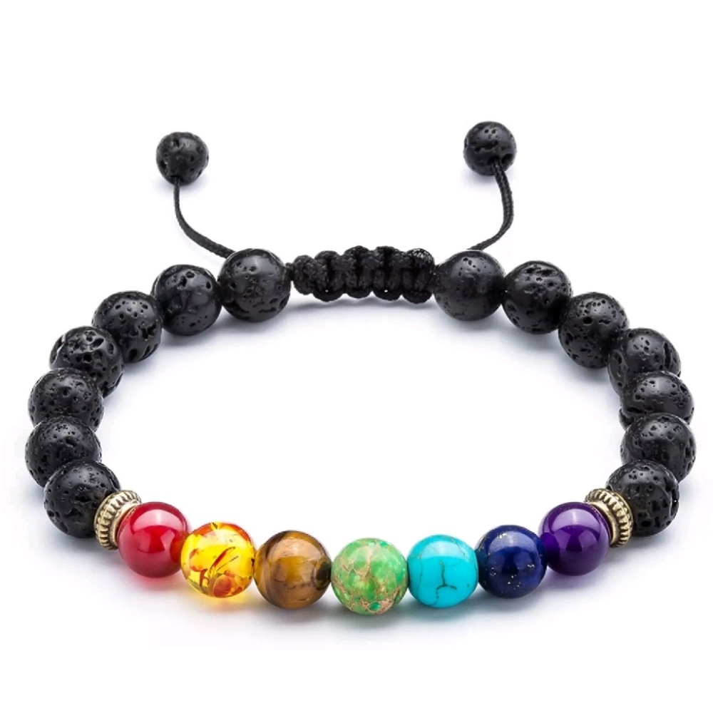 🕉️ 7 Chakra Healing Bead Bracelet | Lava 🕉️ - Picture 6 of 6